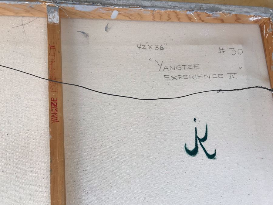Original Jean Klafs Abstract Expressionist Painting On Canvas Titled 'Yangtze Experience IV' 42 X 36 [Photo 11]