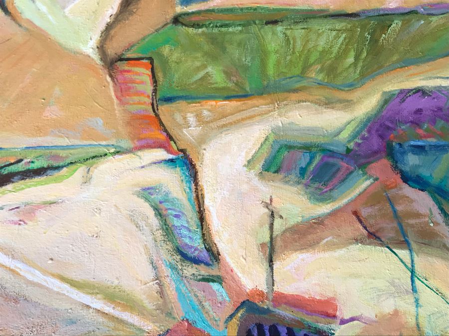 Original Jean Klafs Abstract Expressionist Painting On Canvas Titled 'Yangtze Experience IV' 42 X 36 [Photo 6]