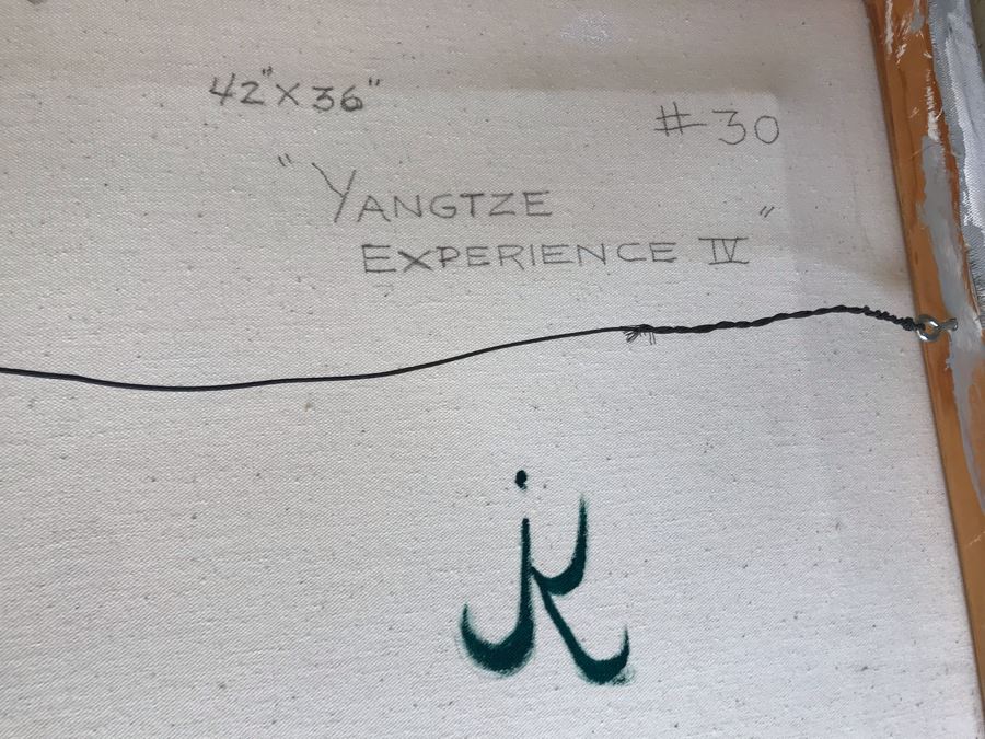 Original Jean Klafs Abstract Expressionist Painting On Canvas Titled 'Yangtze Experience IV' 42 X 36 [Photo 12]