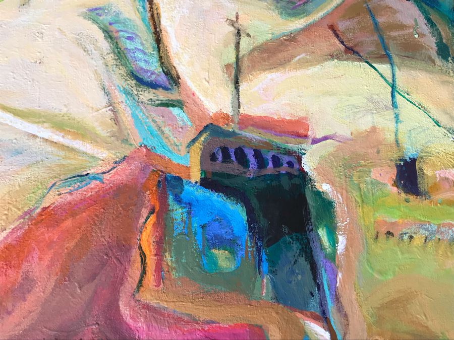 Original Jean Klafs Abstract Expressionist Painting On Canvas Titled 'Yangtze Experience IV' 42 X 36 [Photo 5]