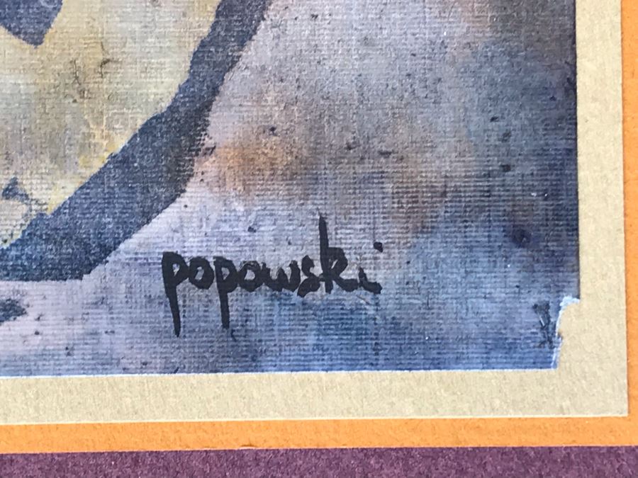 Original Stella Popowski Mid-Century Painting On Paper Titled 'Don't Fuck With The Wizard!' 6.5 X 9.5 [Photo 4]