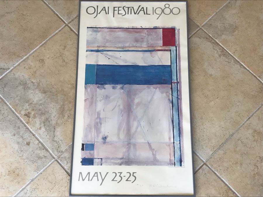 Richard Diebenkorn Rare Hand Signed Limited Edition Ojai Festival 1980 Framed Poster 26 Of 100 - 21 X 36 - Estimate $7,000 [Photo 10]