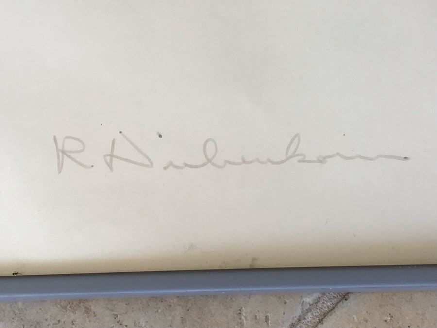 Richard Diebenkorn Rare Hand Signed Limited Edition Ojai Festival 1980 Framed Poster 26 Of 100 - 21 X 36 - Estimate $7,000 [Photo 7]