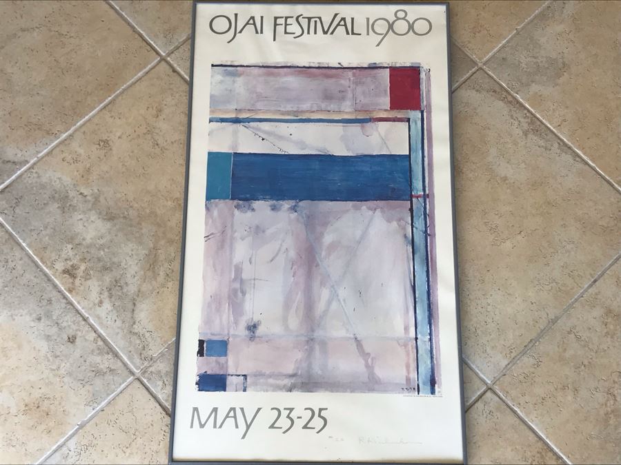 Richard Diebenkorn Rare Hand Signed Limited Edition Ojai Festival 1980 Framed Poster 26 Of 100 - 21 X 36 - Estimate $7,000 [Photo 11]