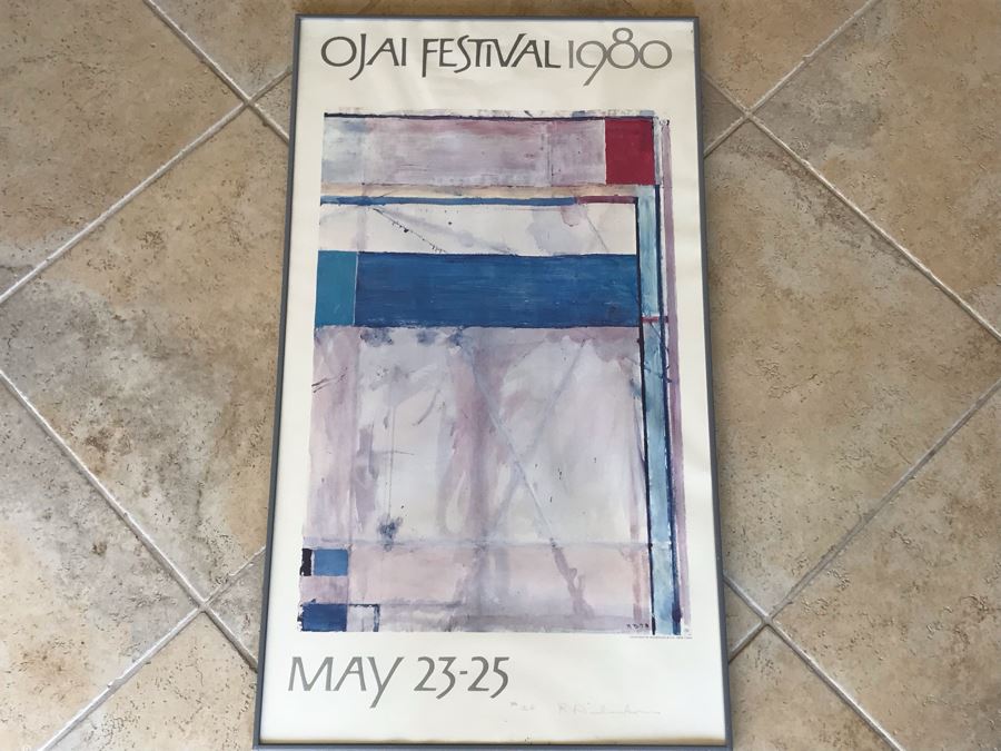 Richard Diebenkorn Rare Hand Signed Limited Edition Ojai Festival 1980 Framed Poster 26 Of 100 - 21 X 36 - Estimate $7,000 [Photo 9]