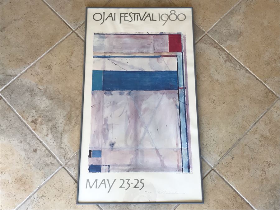 Richard Diebenkorn Rare Hand Signed Limited Edition Ojai Festival 1980 Framed Poster 26 Of 100 - 21 X 36 - Estimate $7,000 [Photo 4]
