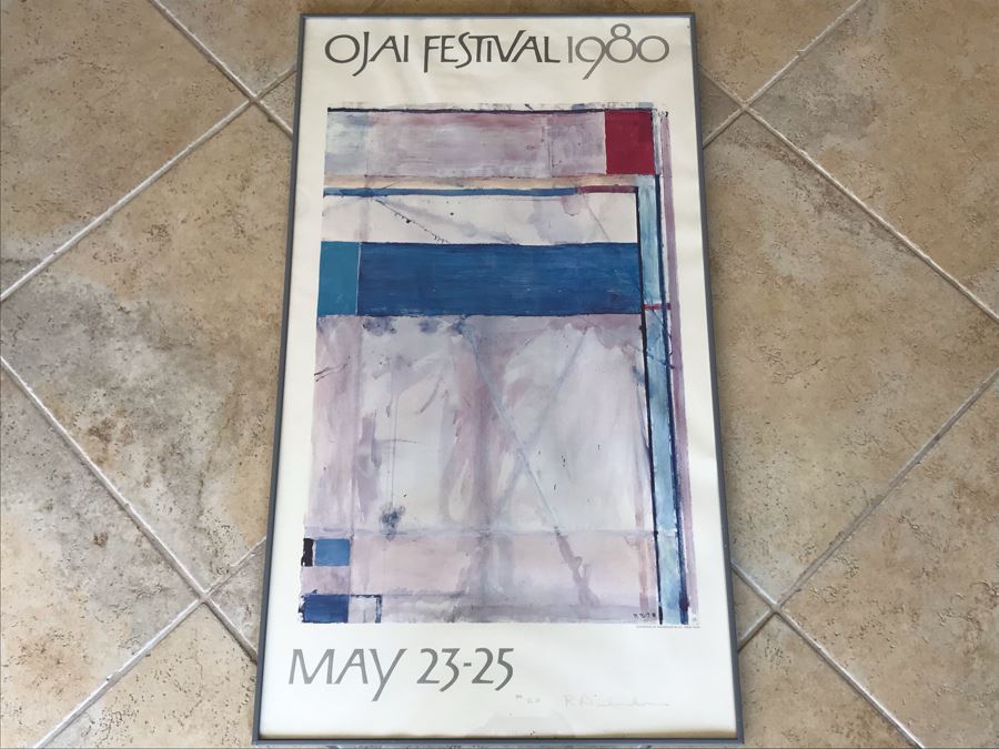 Richard Diebenkorn Rare Hand Signed Limited Edition Ojai Festival 1980 Framed Poster 26 Of 100 - 21 X 36 - Estimate $7,000 [Photo 5]