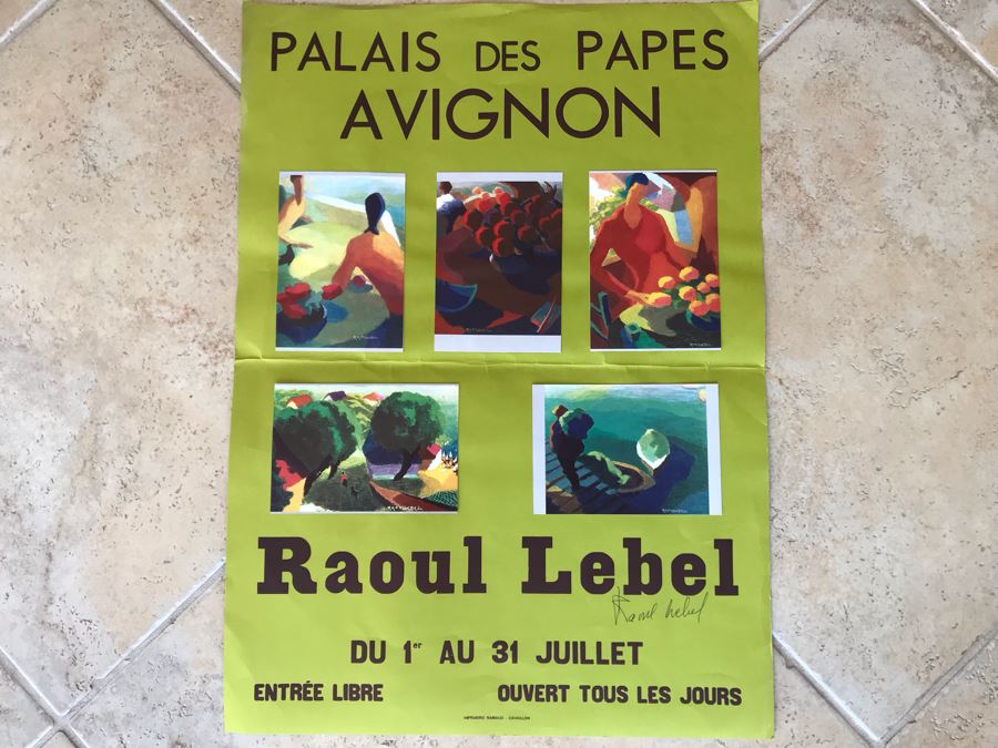 Hand Signed Raoul Lebel Artwork Exhibition Poster Palais Des Papes Avignon France 17 X 24 [Photo 2]