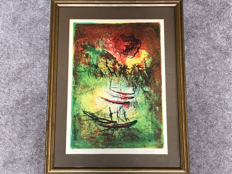 Hoi Lebadang (1922-2015) Limited Edition Lithograph Vietnam Artist - 13 X 18 [Photo 2]