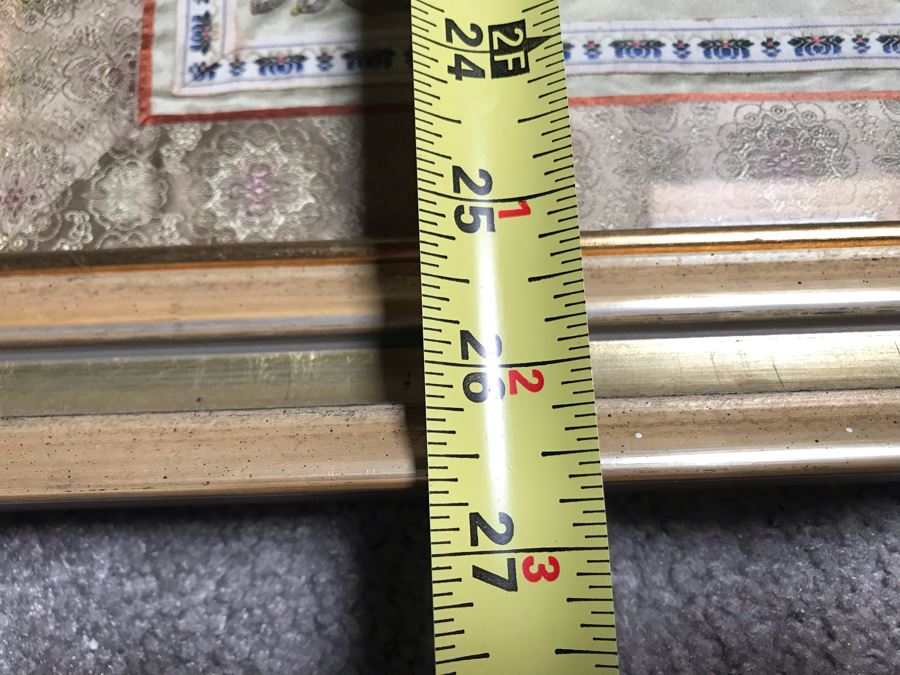 Framed Chinese Silk Embroidery With Overhead Lighting 15 X 27 [Photo 19]