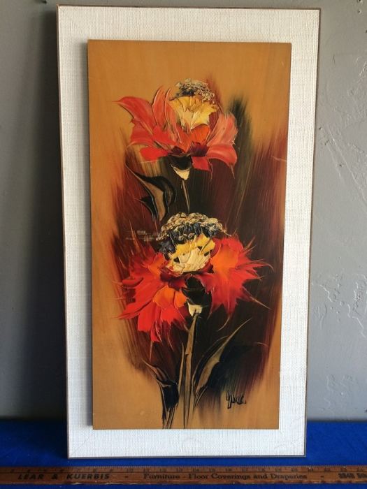 Original Floral Oil Painting (German?) - Artist Signature Illegible