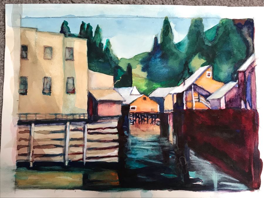 Original Unsigned Watercolor Painting On Paper 11 X 8 [Photo 3]