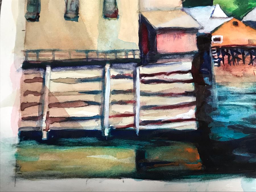 Original Unsigned Watercolor Painting On Paper 11 X 8 [Photo 7]