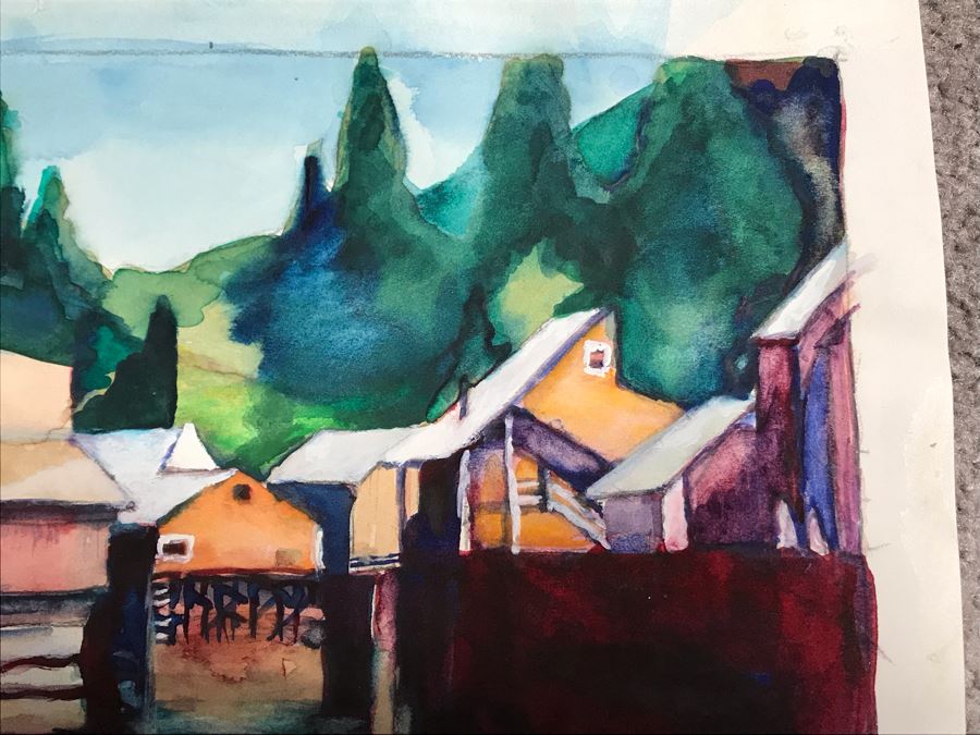 Original Unsigned Watercolor Painting On Paper 11 X 8 [Photo 5]