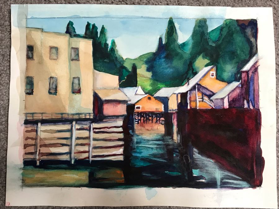 Original Unsigned Watercolor Painting On Paper 11 X 8 [Photo 2]