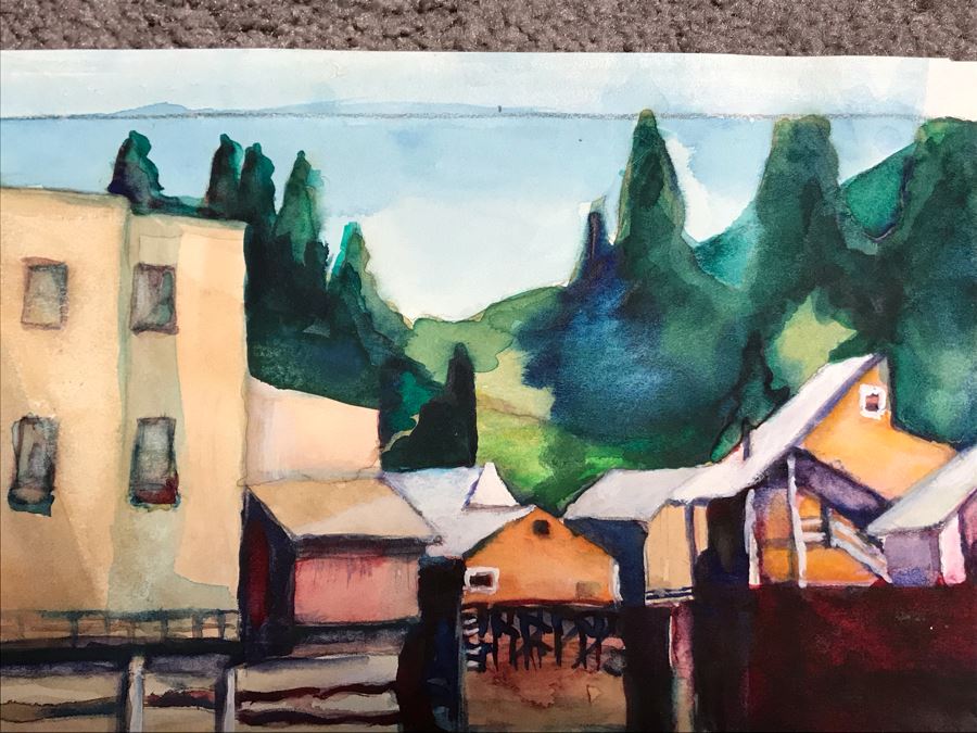 Original Unsigned Watercolor Painting On Paper 11 X 8 [Photo 4]