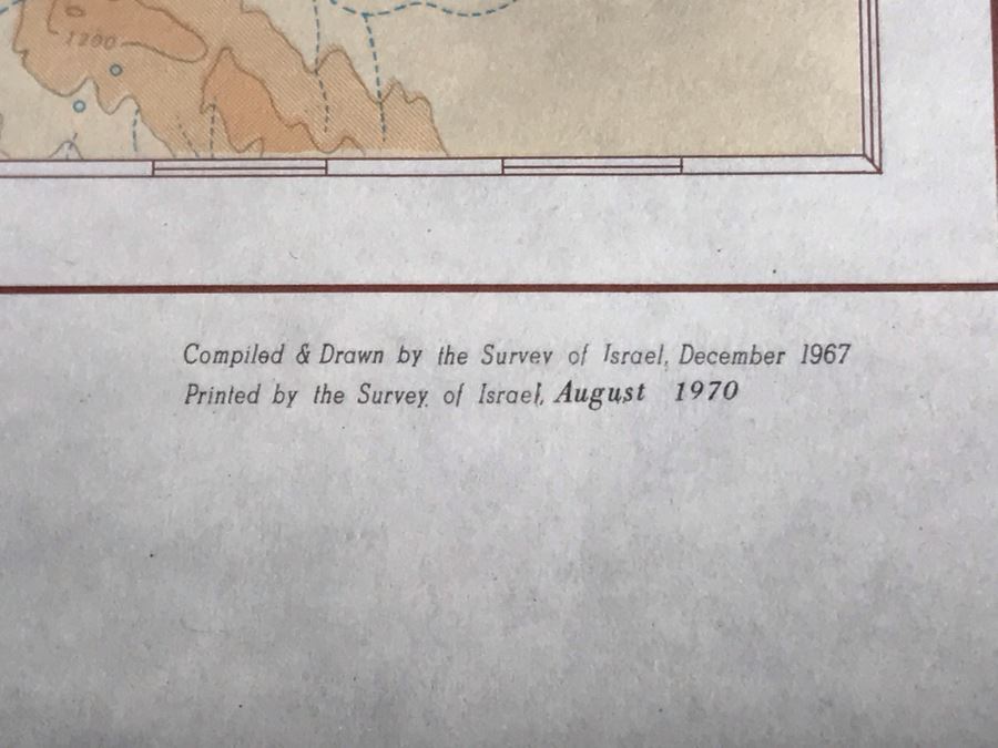 Vintage 1970 Map Of Israel Cease-Fire Lines Printed By The Survey Of Israel [Photo 16]