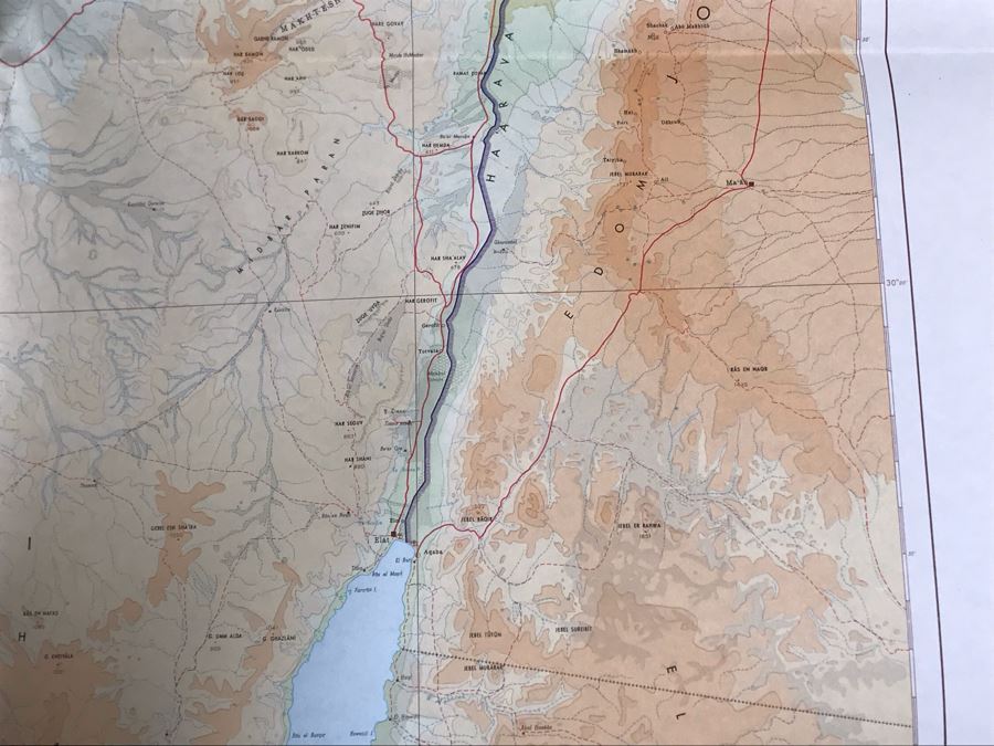 Vintage 1970 Map Of Israel Cease-Fire Lines Printed By The Survey Of Israel [Photo 10]