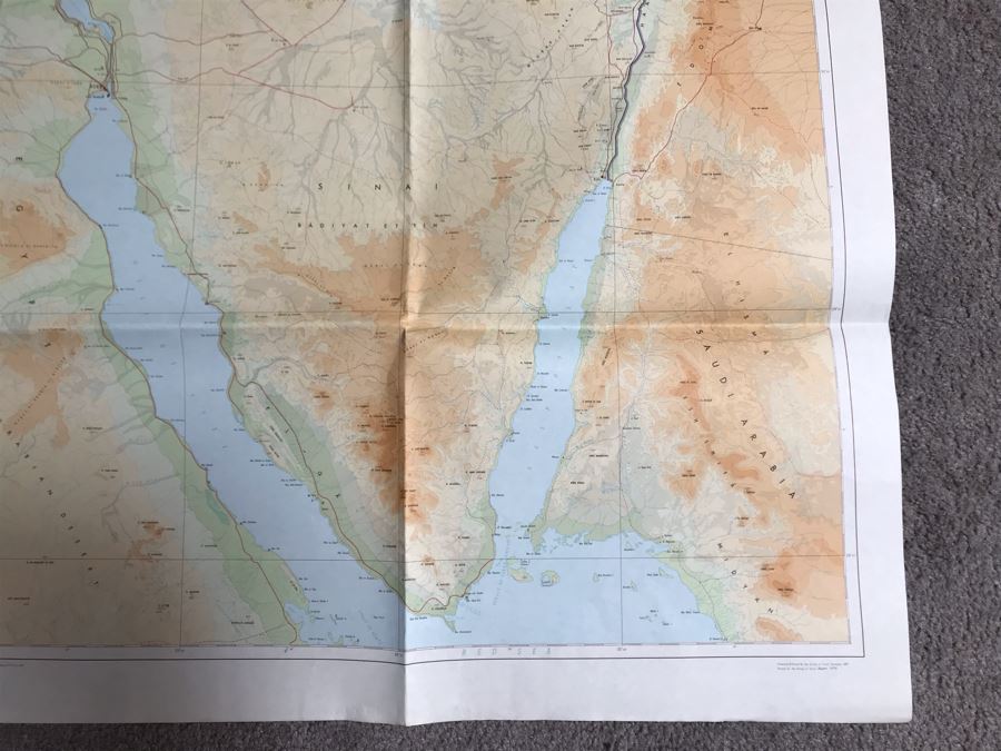 Vintage 1970 Map Of Israel Cease-Fire Lines Printed By The Survey Of Israel [Photo 14]