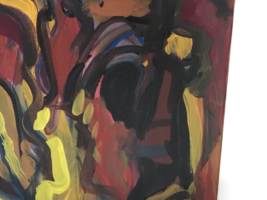 Original Abstract Painting Signed On Back Silvia + Wolfgang Klus / Kuttigen 47 X 47 [Photo 6]