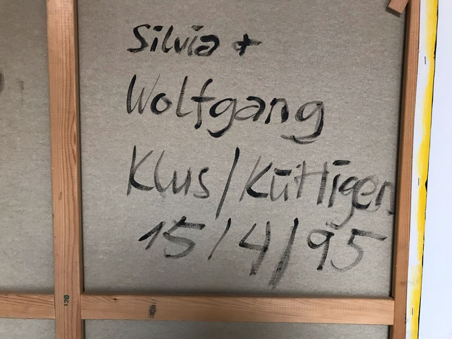 Original Abstract Painting Signed On Back Silvia + Wolfgang Klus / Kuttigen 47 X 47 [Photo 9]