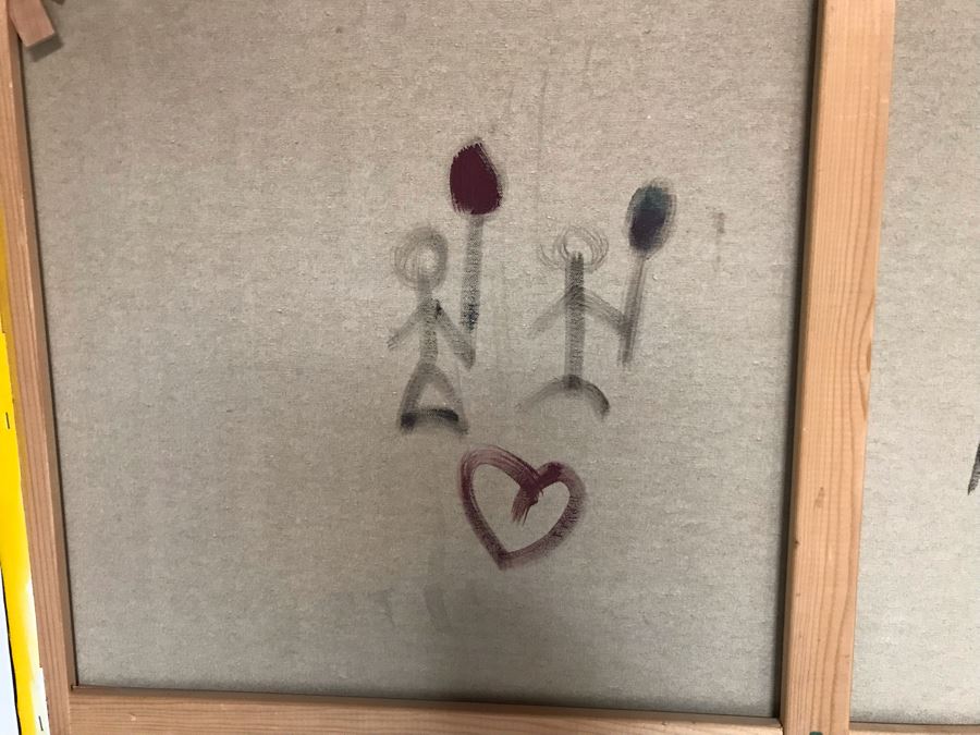 Original Abstract Painting Signed On Back Silvia + Wolfgang Klus / Kuttigen 47 X 47 [Photo 10]