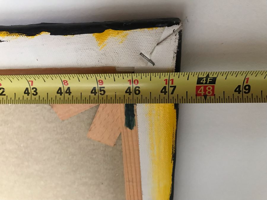 Original Abstract Painting Signed On Back Silvia + Wolfgang Klus / Kuttigen 47 X 47 [Photo 11]