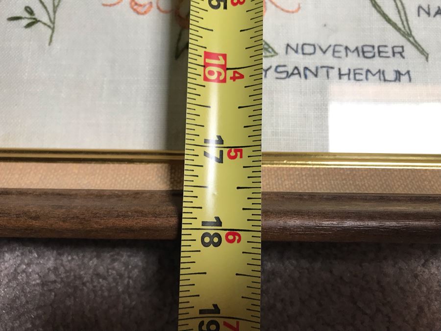 Framed Embroidery Of Annual Blooming Of Flowers By Month 14 X 18 [Photo 11]