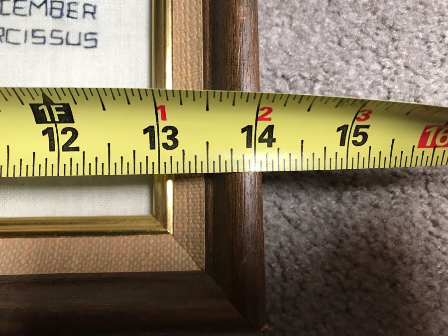 Framed Embroidery Of Annual Blooming Of Flowers By Month 14 X 18 [Photo 10]