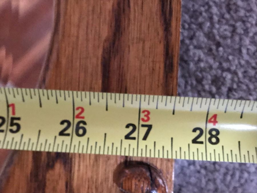 Antique Oak Beveled Glass Wall Mirror 27.5 X 17.5 [Photo 6]