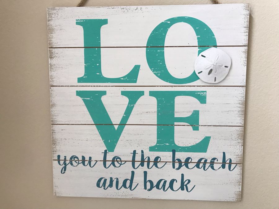 Wall Decor Sign: Love You To The Beach And Back 13.5 X 13.5 [Photo 2]