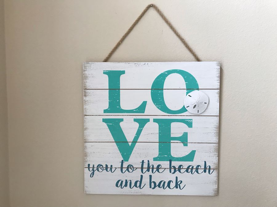 Wall Decor Sign: Love You To The Beach And Back 13.5 X 13.5 [Photo 1]