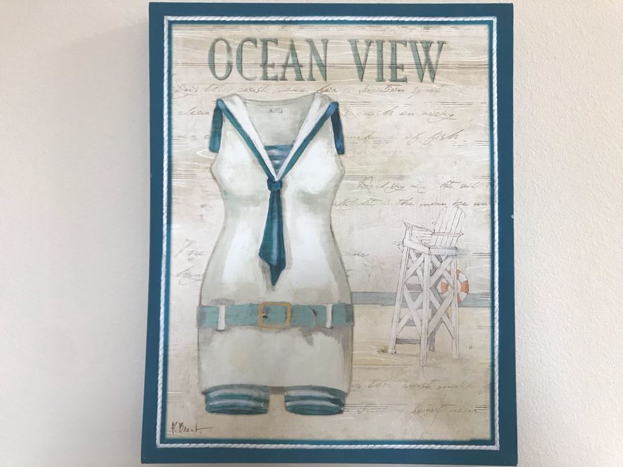 Wall Decor Canvas Print Sign: Ocean View 16 X 20 [Photo 2]