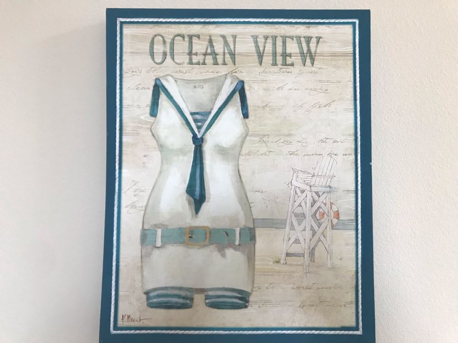 Wall Decor Canvas Print Sign: Ocean View 16 X 20 [Photo 1]