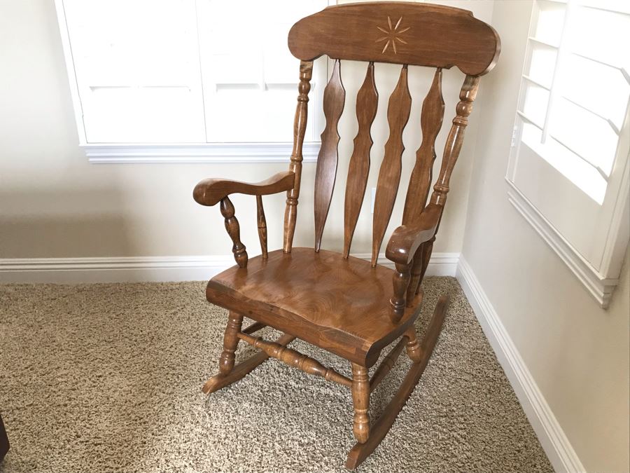 Large Wooden Rocking Chair 27W X 35D X 45H [Photo 1]