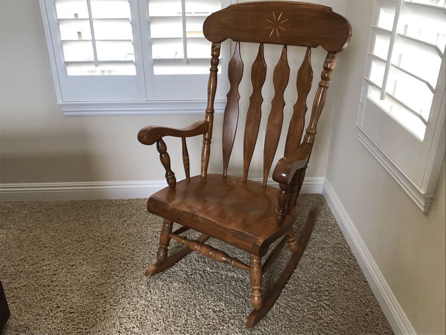 Large wooden rocking chair