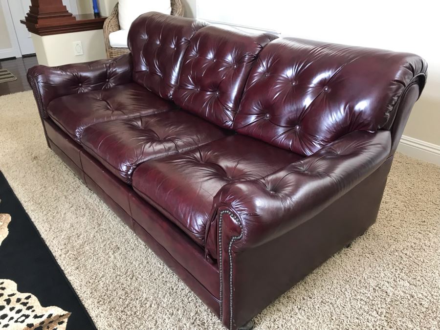 nailhead leather sleeper full sofa