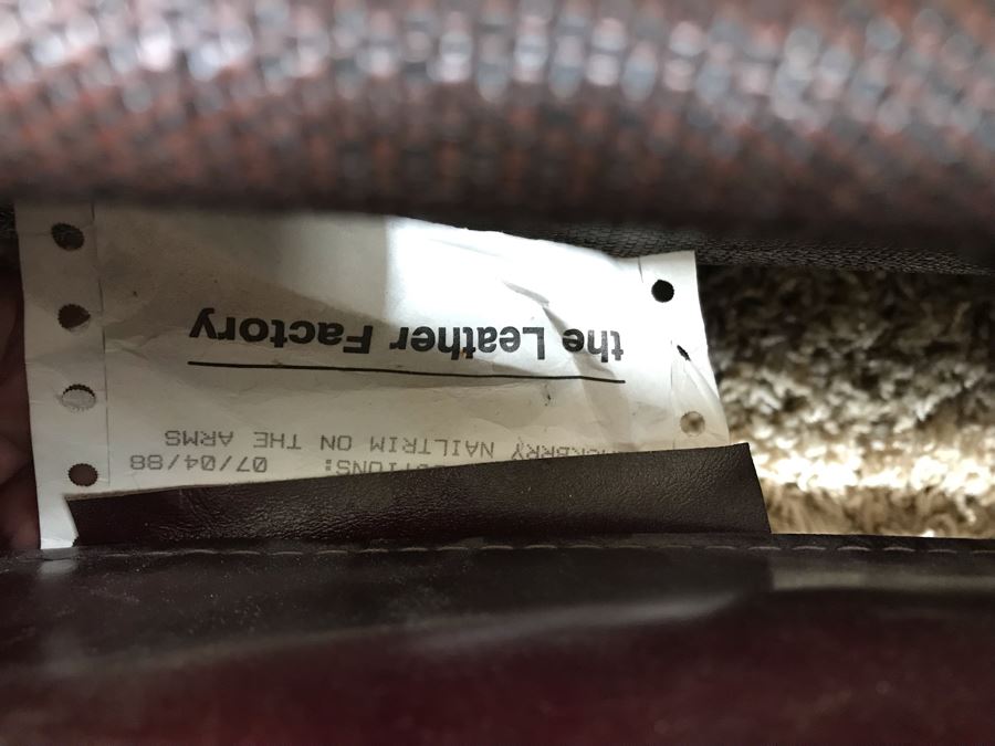 Burgundy Tufted Leather Sleeper Sofa Couch With Brass Nailhead Trim From The Leather Factory 75W X 38D X 30H [Photo 8]