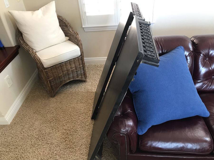 Stunning Premium Black Carved Dining Table With 4 Dining Chairs And 2 Armchairs Plus Two Extra 18' Leaves From Ashley Furniture Like New / Never Used (Solid And Heavy) 46W X 80L X 30H [Photo 28]