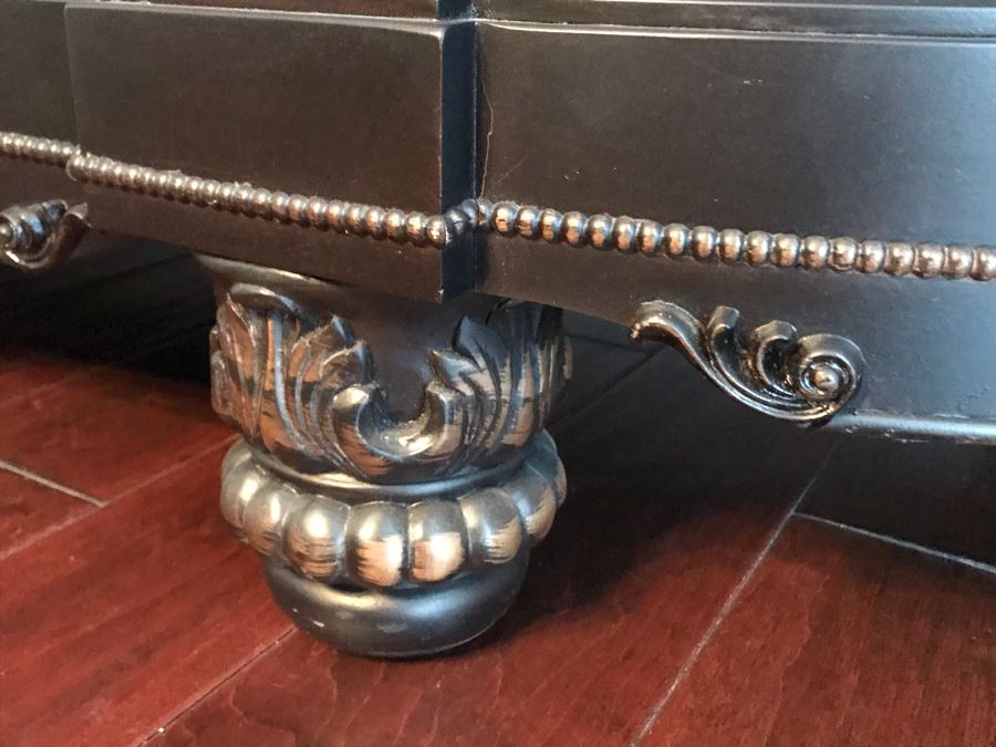 Stunning Premium Black Carved Wooden China Cabinet From Ashley Furniture Like New (Matches Dining Table) 6'W X 18D X 83H [Photo 15]