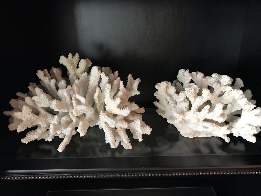 Pair Of Faux Coral Sculptures   38411 Blvg 