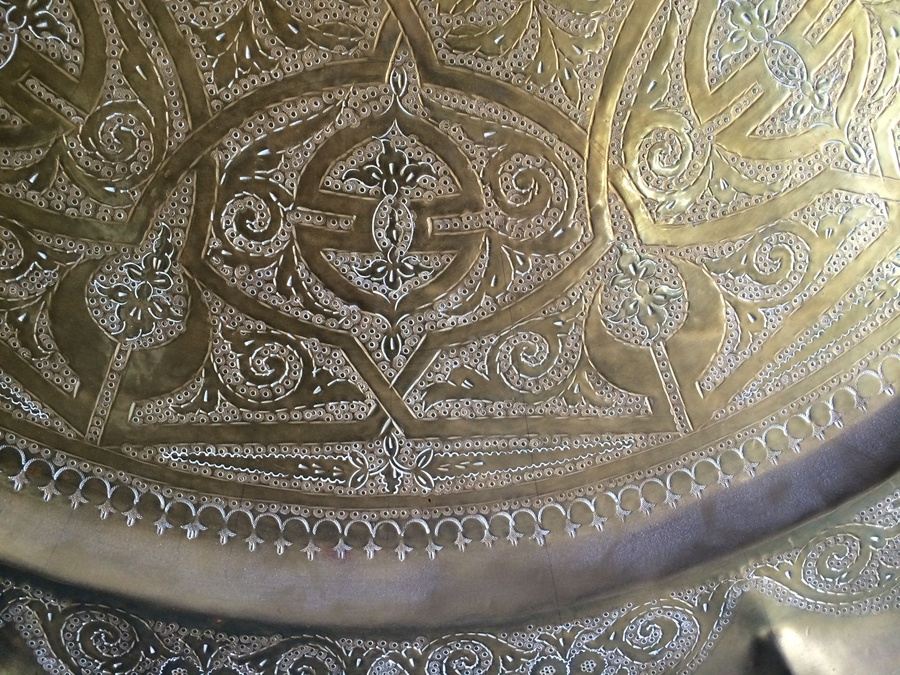 Engraved Brass Decorative Charger Wall Hanging Plate - Very Large 38' in Diameter [Photo 4]
