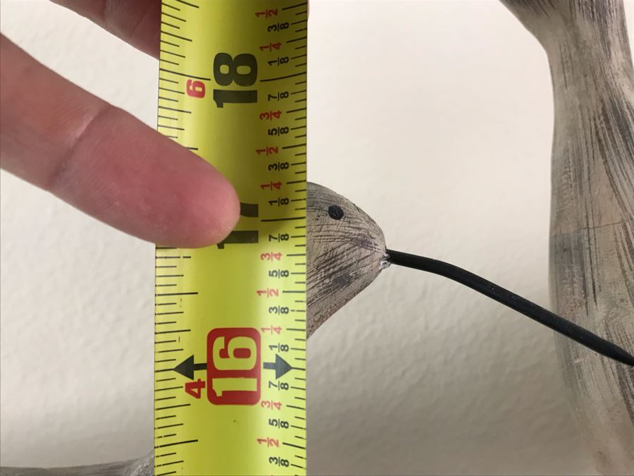 Pair Of Wooden Bird Sculptures 19H And 21H [Photo 8]