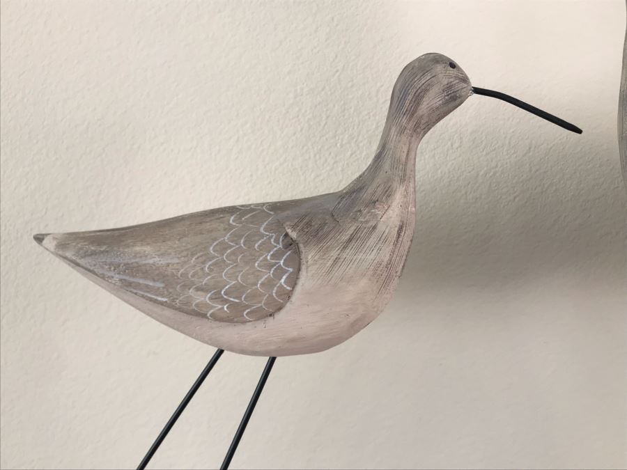 Pair Of Wooden Bird Sculptures 19H And 21H [Photo 4]