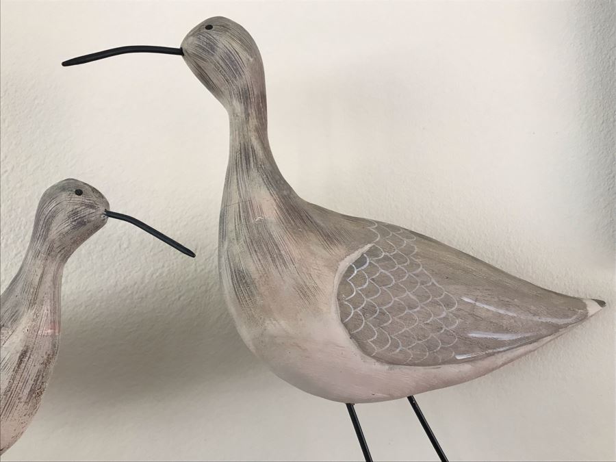 Pair Of Wooden Bird Sculptures 19H And 21H [Photo 5]