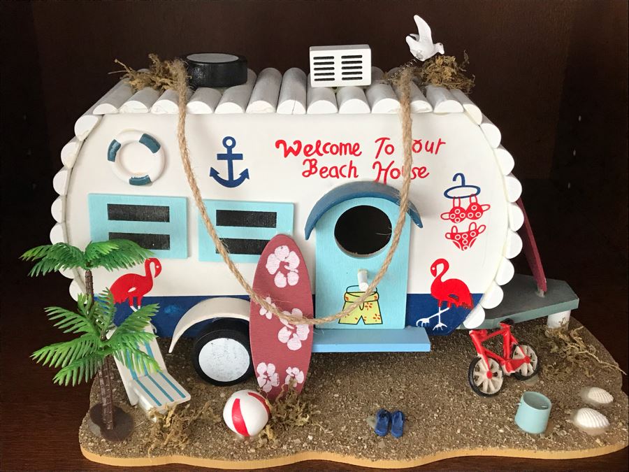 Welcome To Our Beach House Trailer Decor 11W X 7D X 7H [Photo 1]