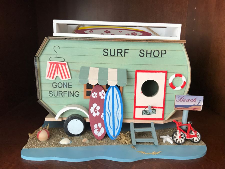 Surf Shop Gone Surfing Trailer Decor 11W X 6D X 8H [Photo 2]