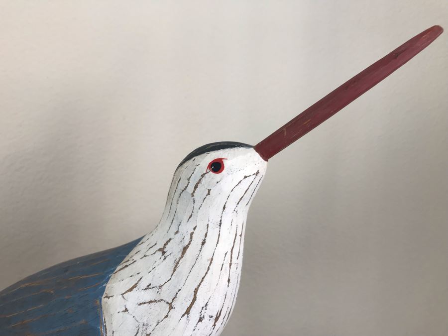 Pair Of Wooden Bird Sculptures Decor 14W X 3D X 12H [Photo 5]