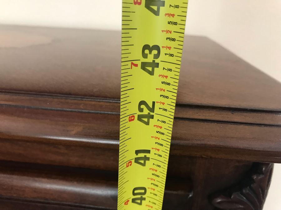 Wooden Inlay Top Curio Cabinet With Overhead Lighting And Glass Shelves 35W X 17D X 42H [Photo 14]