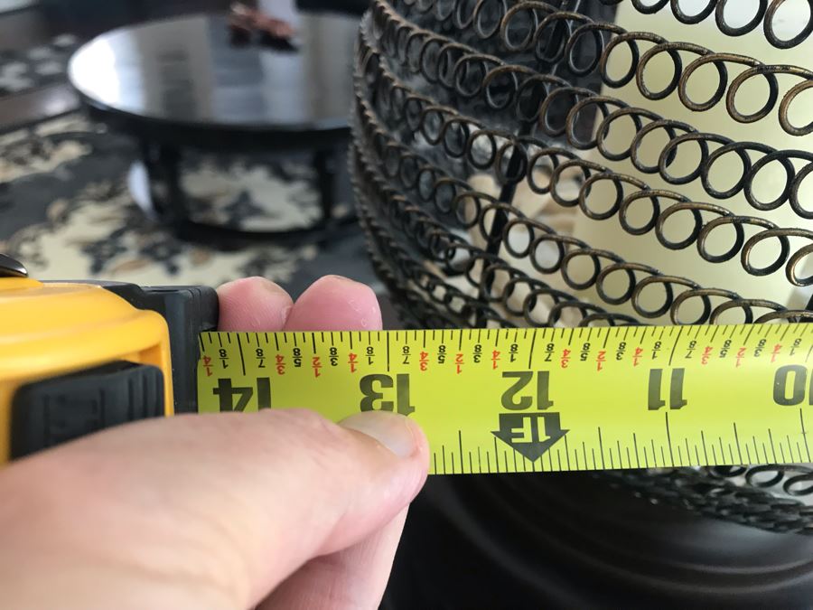 Monumental Candle Holder With Turned Wooden Base And Metal Chimney 13W X 26H [Photo 9]